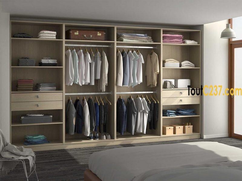 Dressing ouvert sur mesure chêne et laque IYA (Made in Cameroun)