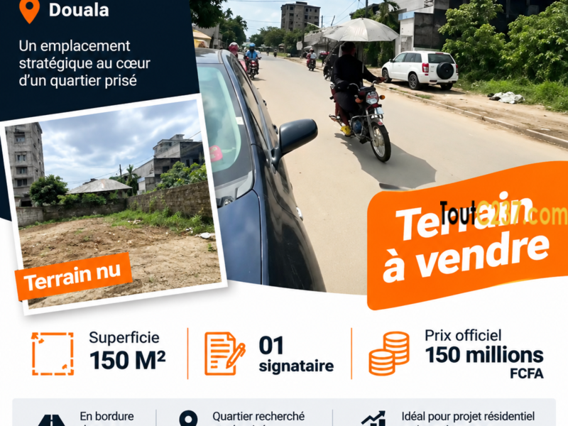 Terrain nu à vendre – Bonapriso, rue Koloko | Douala