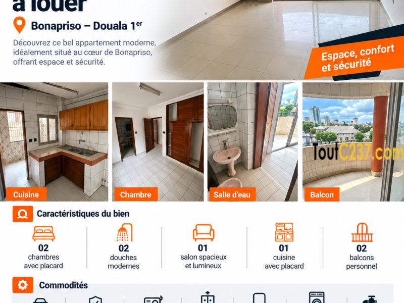 Appartement à louer à Bonapriso Douala