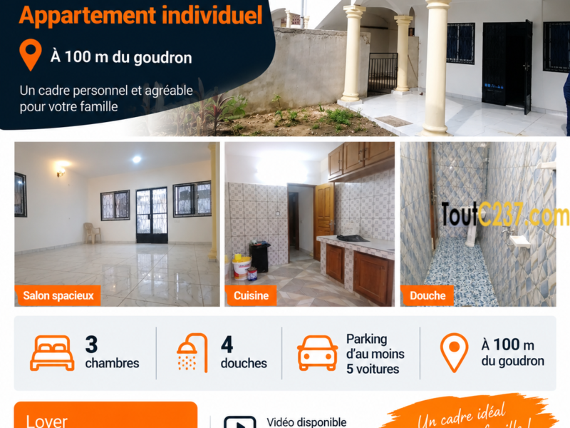 Appartement entrée seule à louer à Bonamoussadi